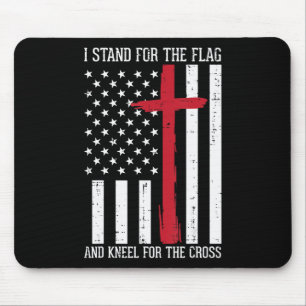 I Stand For The Flag Kneel For Cross Memorial Day Mouse Pad