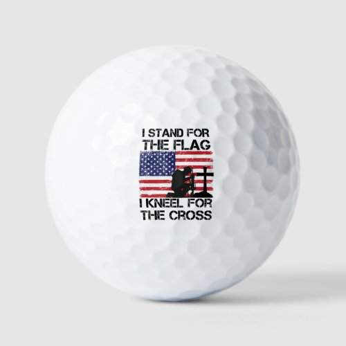 I Stand for The Flag Kneel for The Cross Flag USA Golf Balls