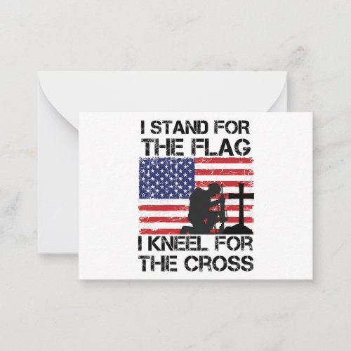 I Stand for The Flag Kneel for The Cross Flag USA Note Card