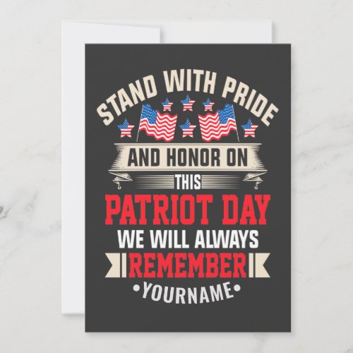 I Stand for the Flag to Honor Those Who Died Thank You Card