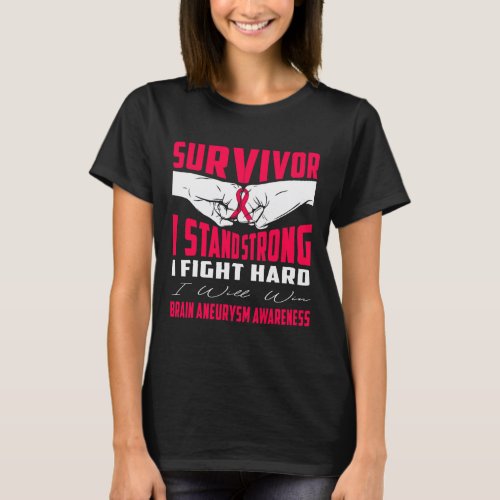 I Stand Strong Brain Aneurysm Awareness  T_Shirt