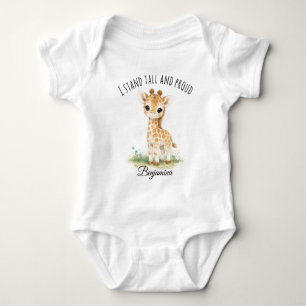 “I Stand Tall and Proud” Sweet Safari Giraffe Baby Bodysuit