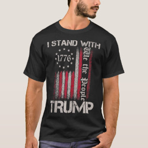 I Stand With American Flag Men Woman USA Vintage T-Shirt
