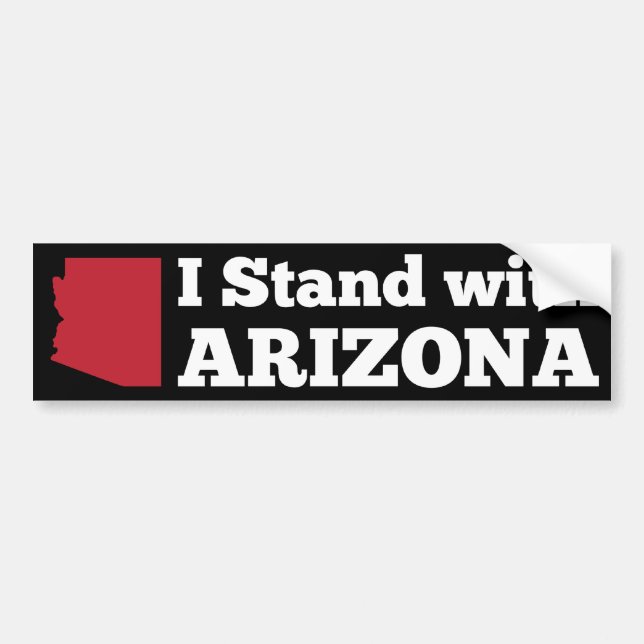 I Stand With Arizona Black Bumper Sticker (Front)