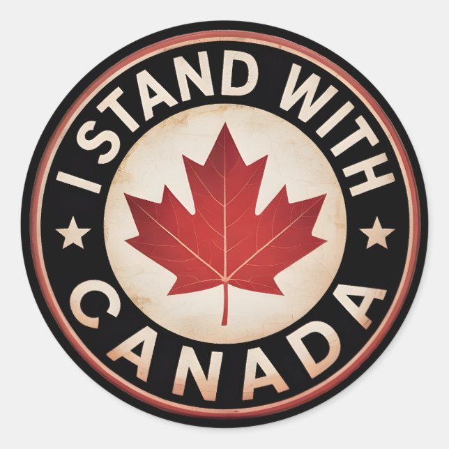 I stand with Canada Classic Round Sticker (Front)