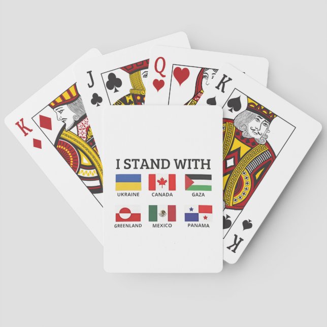 I Stand With Canada Mexico Gaza Ukraine Poker Cards (Back)