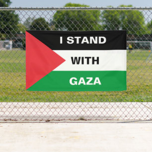 I stand with Gaza custom text Palestine flag Banner