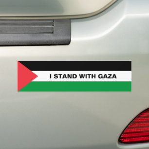 I stand with Gaza custom text Palestine flag Bumper Sticker