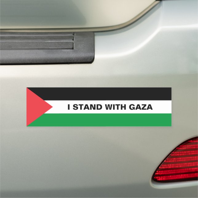 I stand with Gaza custom text Palestine flag Car Magnet (In Situ)