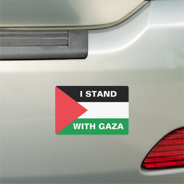 I stand with Gaza custom text Palestine flag Car Magnet (In Situ)
