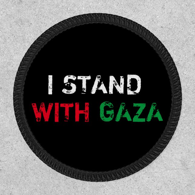 I stand with Gaza distressed grunge typography Patch (Front)