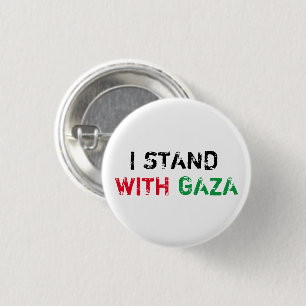 I stand with Gaza grunge distressed typography Button