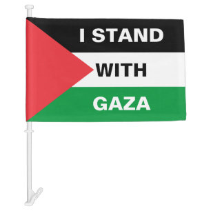 I stand with Gaza text Palestine custom Car Flag