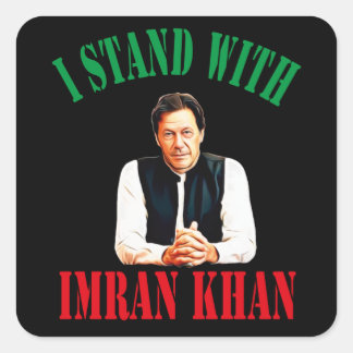 I Stand With Imran Khan Pakistan PTI Party Square Sticker