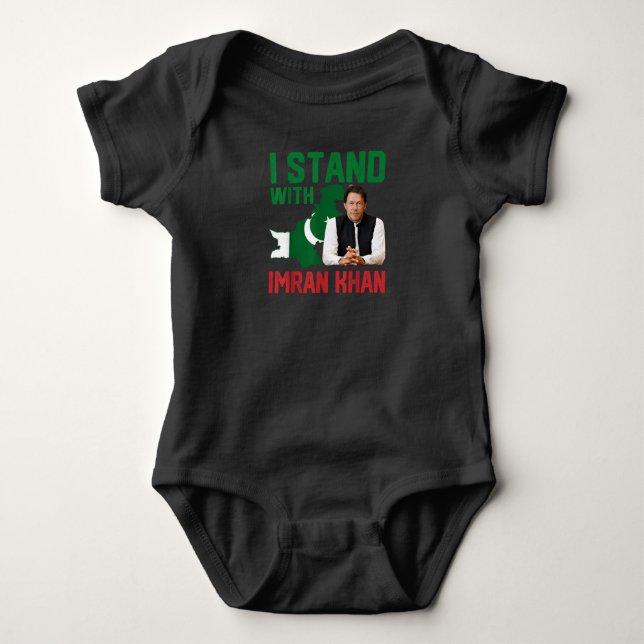 I Stand With Imran Khan PTI Party Pakistan Support Baby Bodysuit (Front)