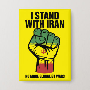 I Stand With Iran Anti War Button