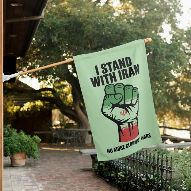  I Stand With Iran Anti War House Flag (In SItu)