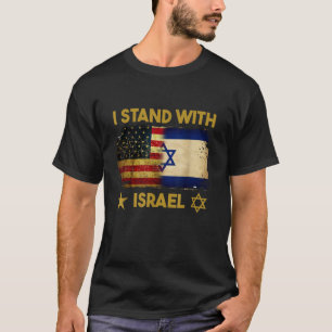 I Stand with Israel America Flag T-Shirt