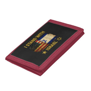 I Stand with Israel America Flag Trifold Wallet