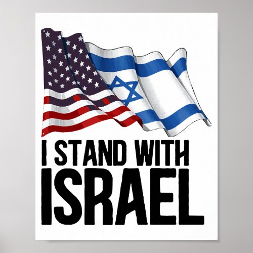 I Stand with Israel American Jewish flag  Poster