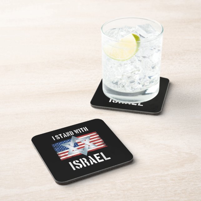 i stand with israel  beverage coaster (Right Side)