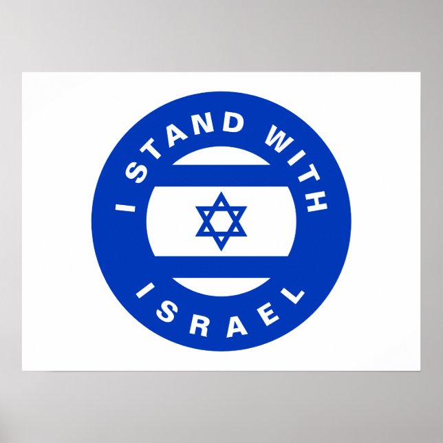 I Stand with Israel blue white flag custom Poster (Front)