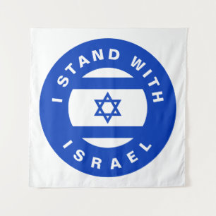 I Stand with Israel blue white flag custom Tapestry