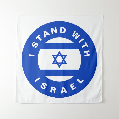 I Stand with Israel blue white flag custom Tapestry