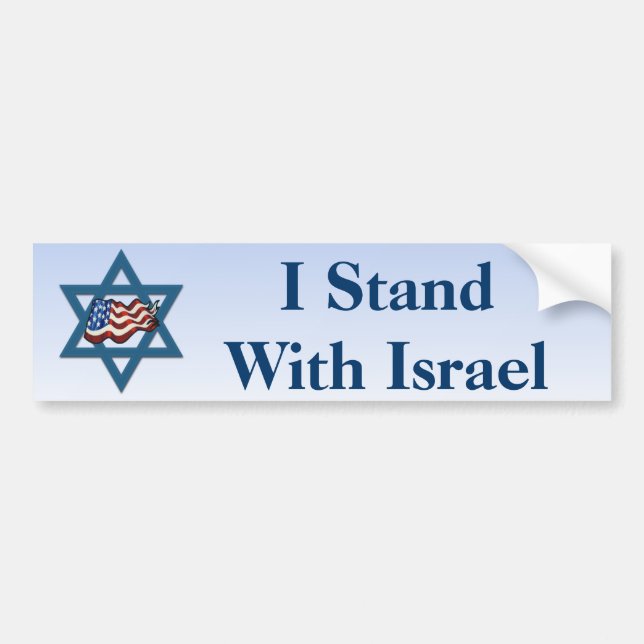 I Stand With Israel Bumper Sticker (Front)
