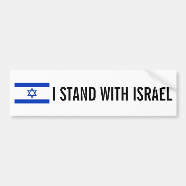 I Stand With Israel Bumper Sticker (Front)