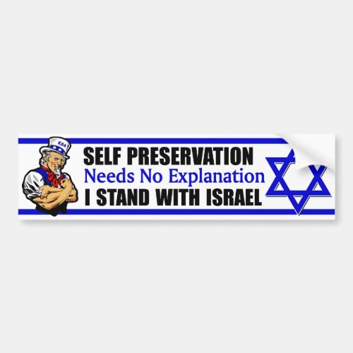 I Stand With Israel Bumper Sticker