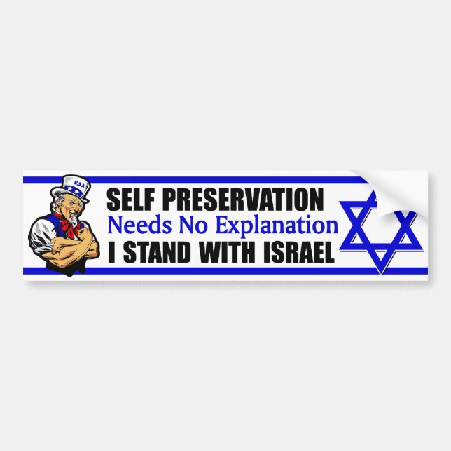 I Stand With Israel! Bumper Sticker (Front)