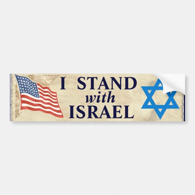 I Stand with Israel Bumper Sticker (Front)