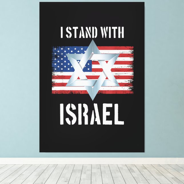 i stand with israel canvas print (Insitu(Wood Floor))