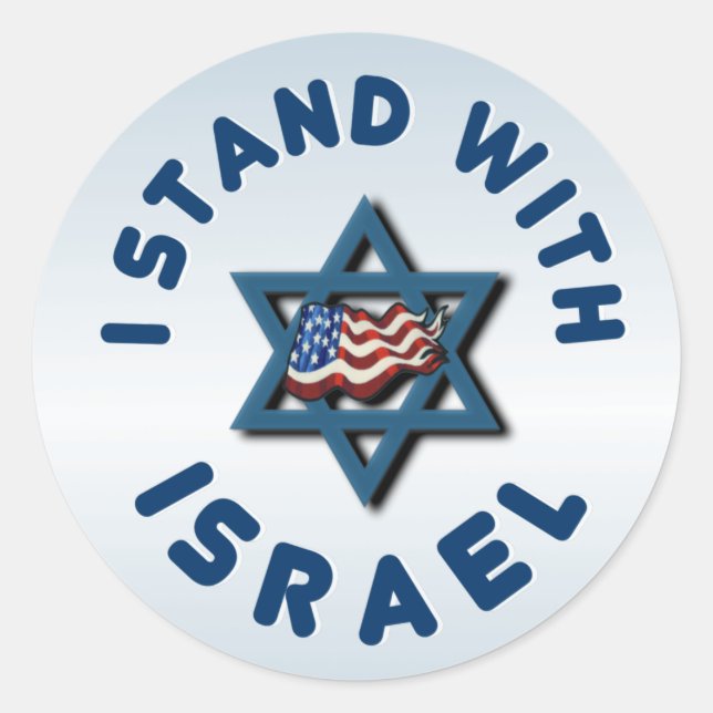 I Stand With Israel Classic Round Sticker (Front)