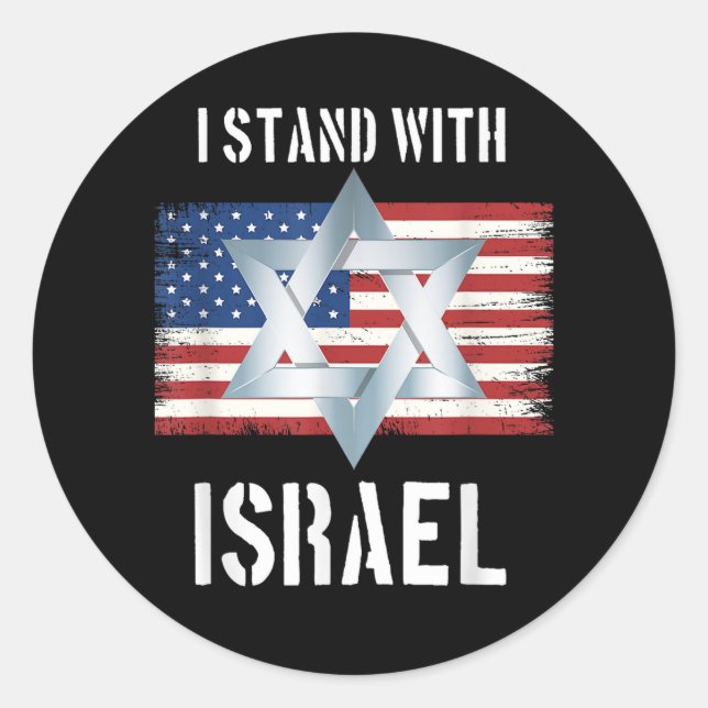 i stand with israel classic round sticker (Front)