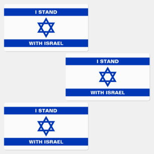 I stand with Israel custom Israel flag rectangular Labels
