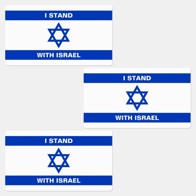 I stand with Israel custom Israel flag rectangular Labels (Group)