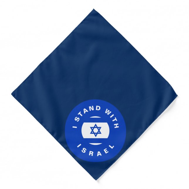 I Stand with Israel custom text and flag dog Bandana (Front)