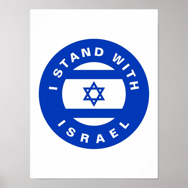 I Stand with Israel custom text and flag Poster (Front)