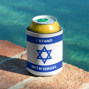 I stand with Israel custom text Israel flag Can Cooler