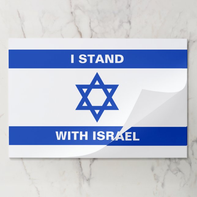 I stand with Israel custom text Israel Flag Paper Pad (Folded)