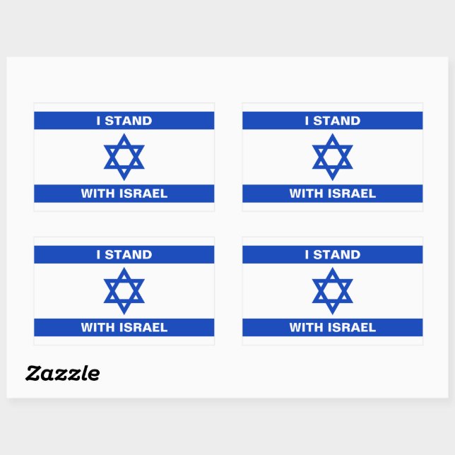 I stand with Israel custom text Israel flag Rectangular Sticker (Sheet)