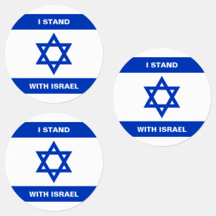 I stand with Israel custom text Israel flag round Labels