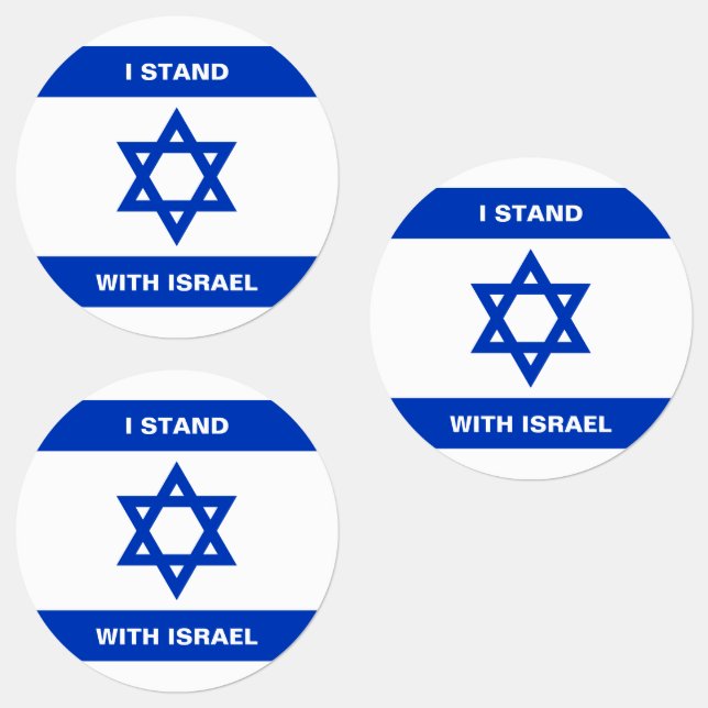 I stand with Israel custom text Israel flag round Labels (Group)