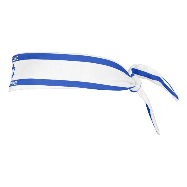 I stand with Israel custom text Israel flag Tie Headband (Rotate 90)