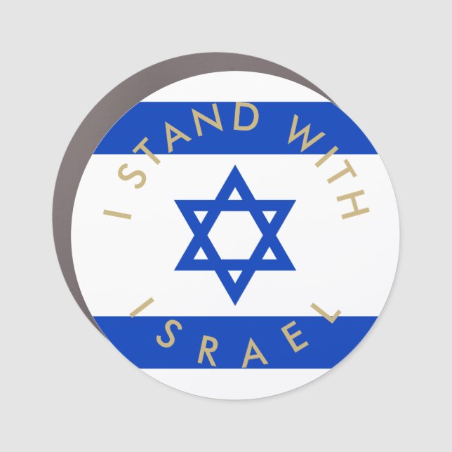 I stand with Israel flag custom text Car Magnet (Front)