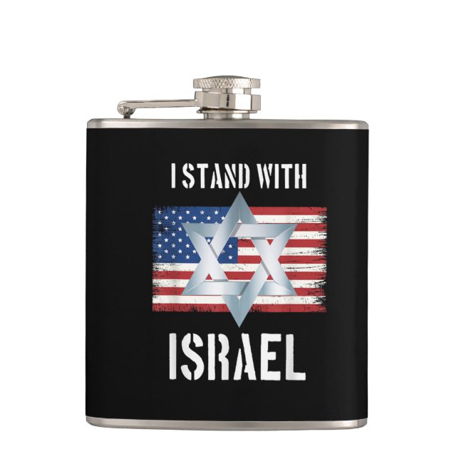 i stand with israel  flask (Front)