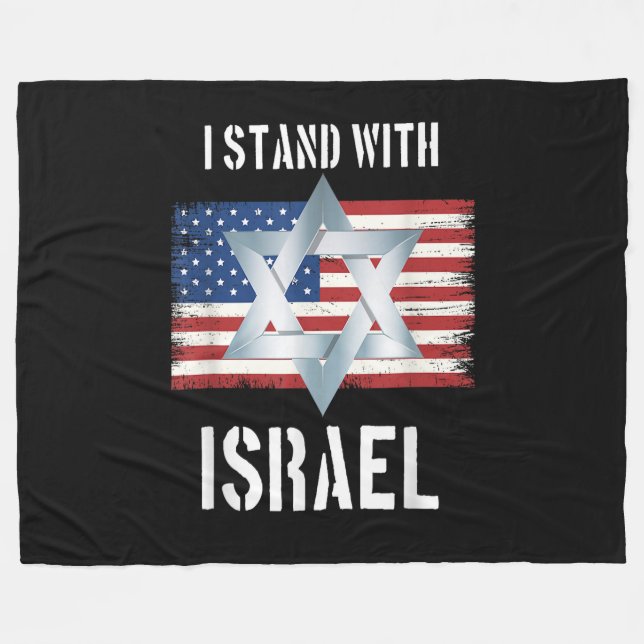 i stand with israel  fleece blanket (Front (Horizontal))
