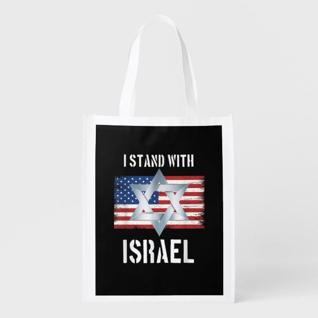 i stand with israel  grocery bag (Front)